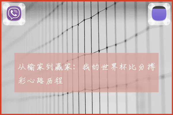 从输家到赢家:我的世界杯比分搏彩心路历程