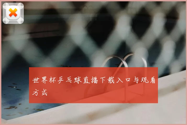 世界杯乒乓球直播下载入口与观看方式